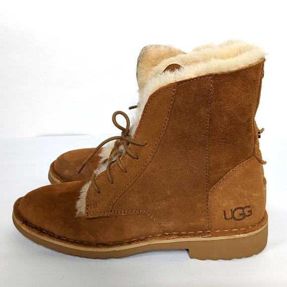 UGG Quincy UGG-plush Faux Shearling Lined Combat Mini Boots - Picture 10 of 15